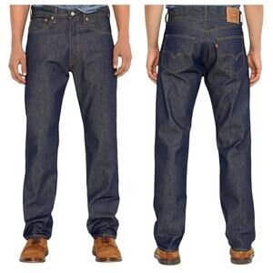 NEW Levi's 501 Original Shrink to Fit Jeans Blue Button Fly Straight Mens 40x30